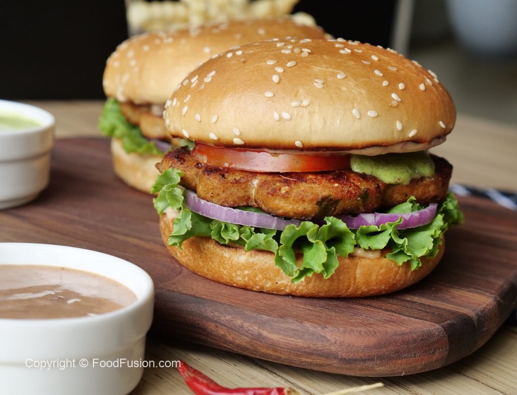 Grilled Chicken Chapli Burger – Food Fusion